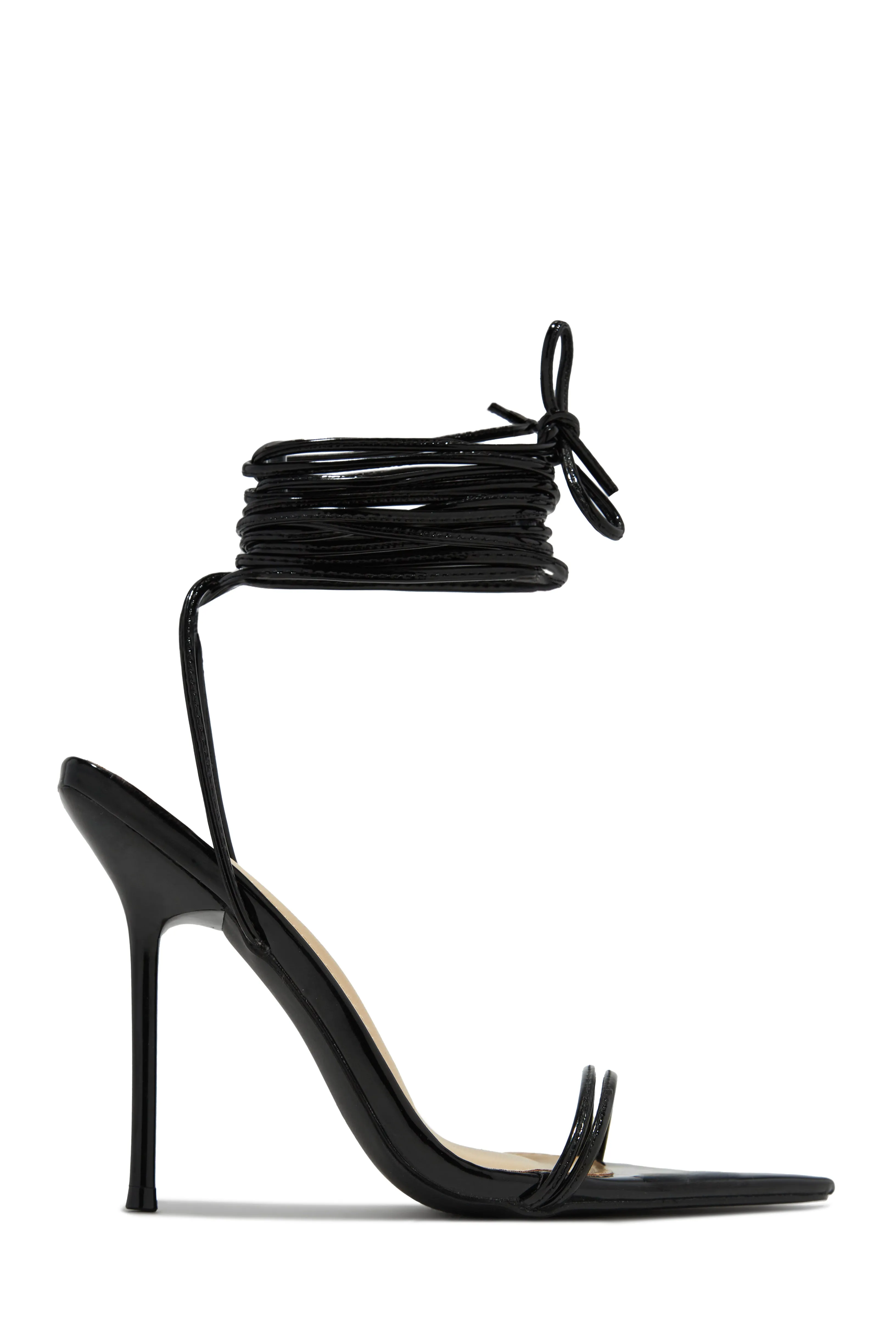 Zemira Lace Up High Heels - Black